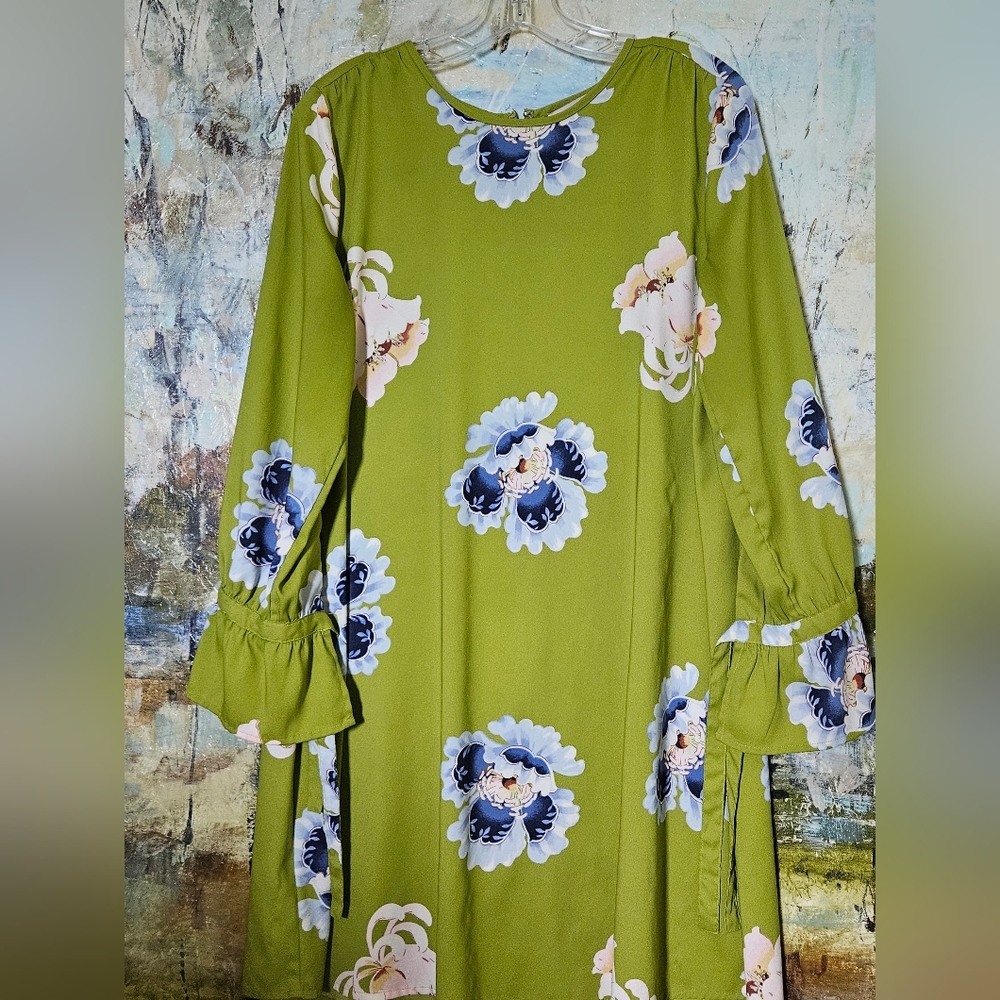 LOFT Ann Taylor Blossom Tie Cuff Tunic Shift Dress W's Sz M